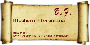 Blauhorn Florentina névjegykártya