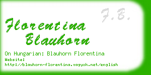 florentina blauhorn business card